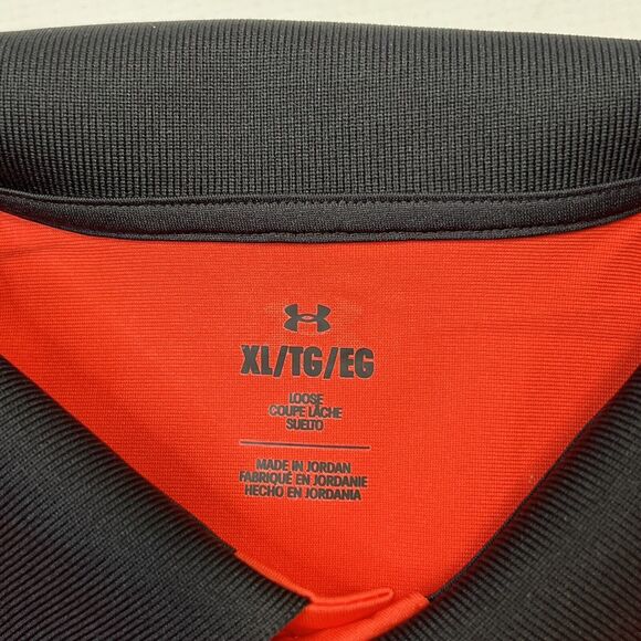 NEW Under Armour Golf Polo Vanish UA Color Block Shirt $90 Size XL Red Black - Picture 6 of 10